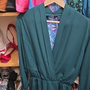 Superdown Elegant Forest Green Long-Sleeve Romper NWT Size Medium